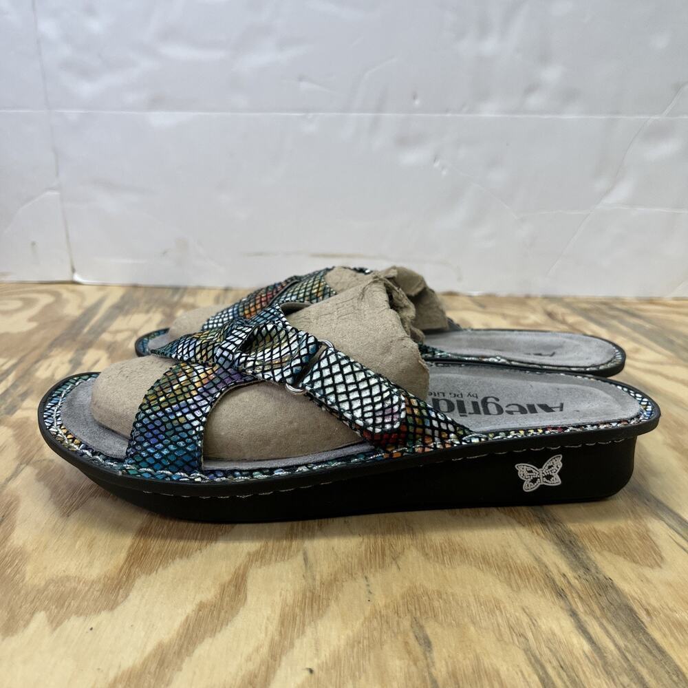 Alegria Sandals Womens Size 38 Floral Multi Color Comfort Leather Shoes - Picture 4 of 12